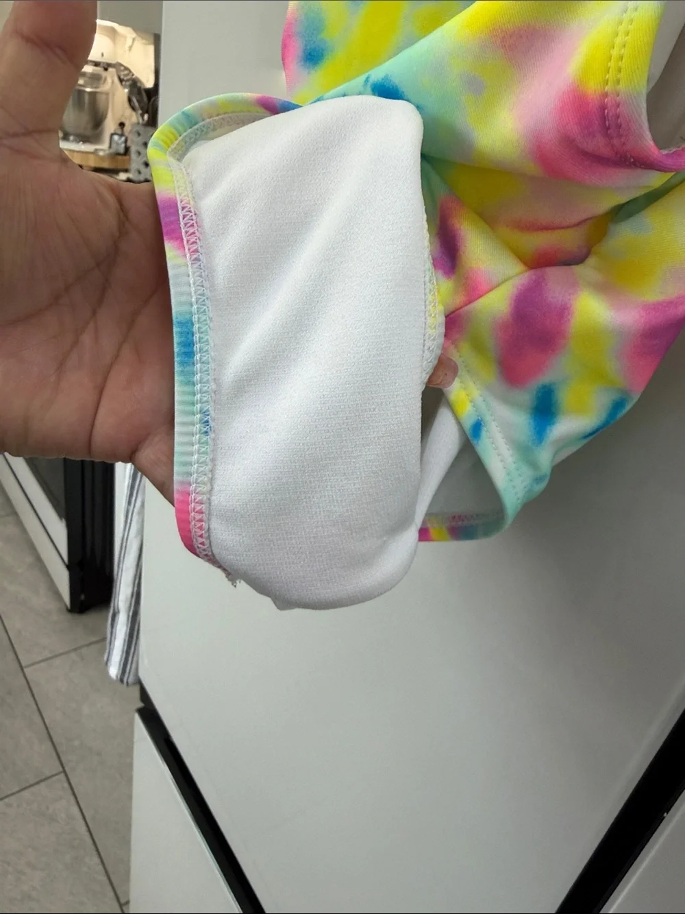 Justice Tie-Dye One-Shoulder Surf Club Swimsuit - Yellow, Blue, Pink